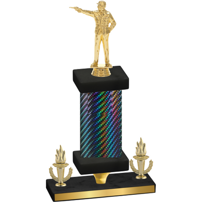 Premium Single Black Carbon Fiber Victory Shooter Trophy