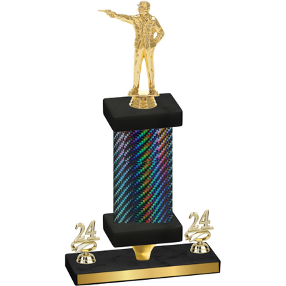 Premium Single Black Carbon Fiber Year Shooter Trophy