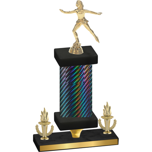 Premium Single Black Carbon Fiber Victory Skater Trophy