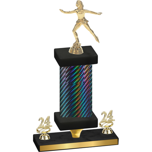 Premium Single Black Carbon Fiber Year Skater Trophy