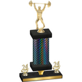 Premium Single Black Carbon Fiber Year Weights Trophy