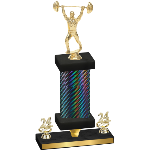 Premium Single Black Carbon Fiber Year Weights Trophy
