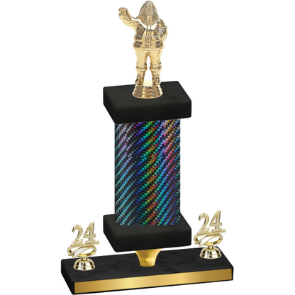 Premium Single Black Carbon Fiber Year Holiday Trophy