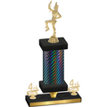 Premium Single Black Carbon Fiber Fourth Place Majorette Trophy