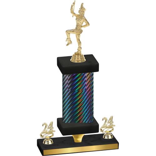 Premium Single Black Carbon Fiber Year Majorette Trophy