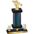 Premium Single Black Carbon Fiber Year Fishing Trophy