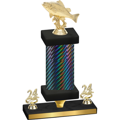 Premium Single Black Carbon Fiber Year Fishing Trophy