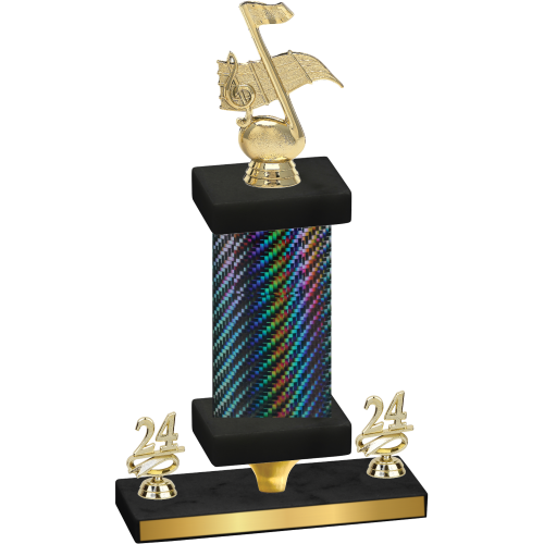 Premium Single Black Carbon Fiber Year Music Trophy