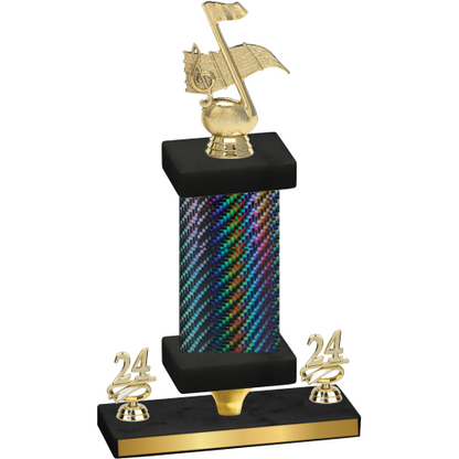 Premium Single Black Carbon Fiber Year Music Trophy