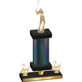 Premium Single Black Carbon Fiber Second Place Golf Trophy