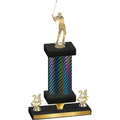 Premium Single Black Carbon Fiber Year Golf Trophy