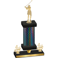 Premium Single Black Carbon Fiber Fourth Place Golf Trophy