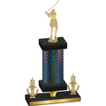 Premium Single Black Carbon Fiber Victory Golf Trophy
