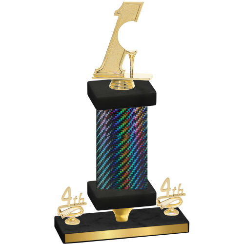 Premium Single Black Carbon Fiber Fourth Place Golf Trophy