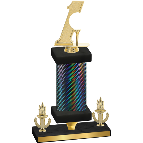Premium Single Black Carbon Fiber Victory Golf Trophy