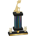 Premium Single Black Carbon Fiber Year Golf Trophy
