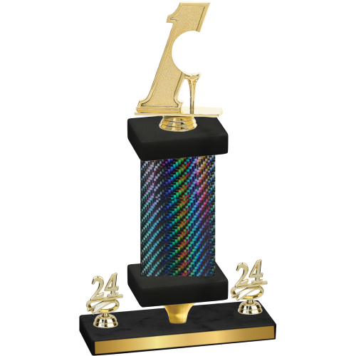 Premium Single Black Carbon Fiber Year Golf Trophy