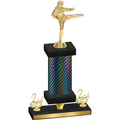 Premium Single Black Carbon Fiber Second Place Karate Trophy