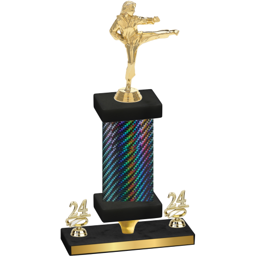 Premium Single Black Carbon Fiber Year Karate Trophy