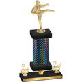 Premium Single Black Carbon Fiber Second Place Karate Trophy
