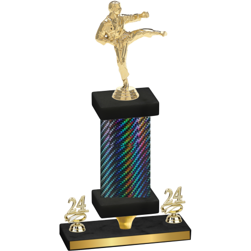 Premium Single Black Carbon Fiber Year Karate Trophy