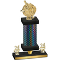 Premium Single Black Carbon Fiber Year Baseball Trophy