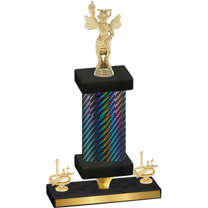 Premium Single Black Carbon Fiber First Place Academics Trophy