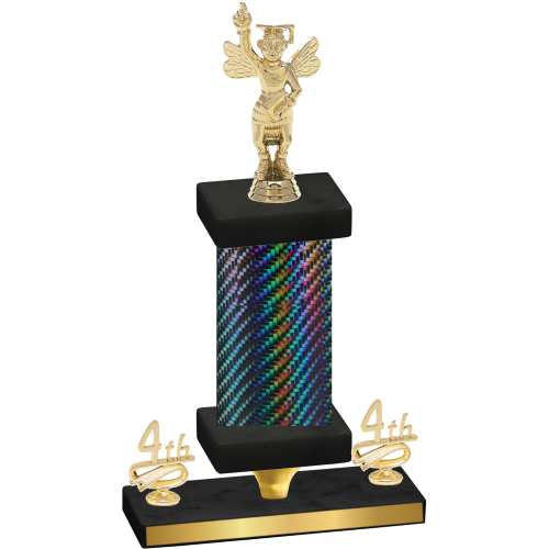 Premium Single Black Carbon Fiber Fourth Place Academics Trophy