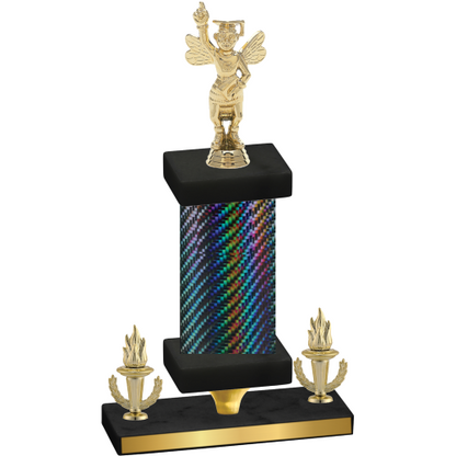 Premium Single Black Carbon Fiber Victory Academics Trophy