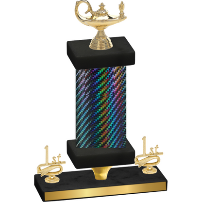 Premium Single Black Carbon Fiber First Place Academics Trophy