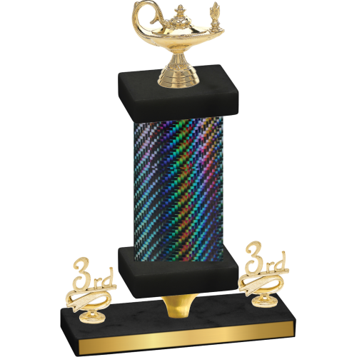 Premium Single Black Carbon Fiber Third Place Academics Trophy