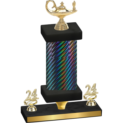 Premium Single Black Carbon Fiber Year Academics Trophy