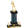 Premium Single Black Carbon Fiber Fourth Place Softball Trophy