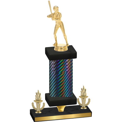 Premium Single Black Carbon Fiber Victory Softball Trophy