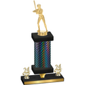 Premium Single Black Carbon Fiber Year Softball Trophy