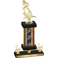 Premium Single Flag USA Second Place Football Trophy