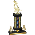 Premium Single Flag USA Victory Football Trophy