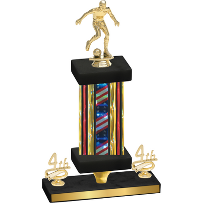 Premium Single Flag USA Fourth Place Soccer Trophy