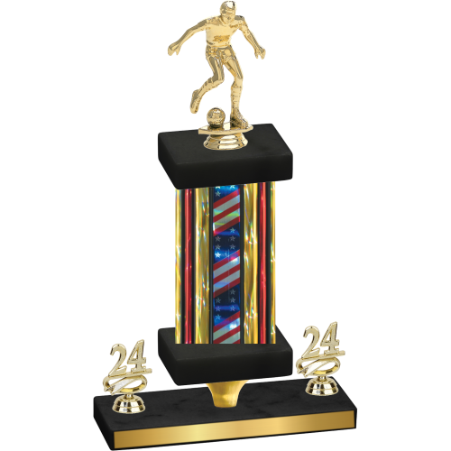 Premium Single Flag USA Year Soccer Trophy