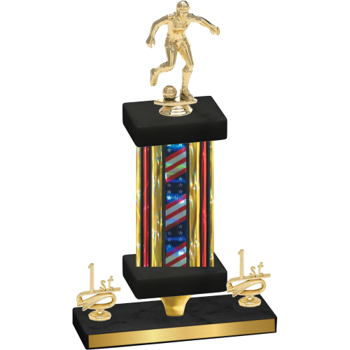 Premium Single Flag USA First Place Soccer Trophy