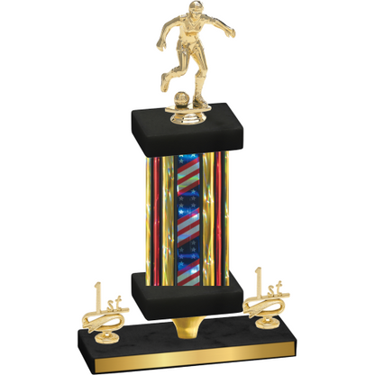 Premium Single Flag USA First Place Soccer Trophy