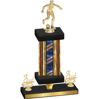 Premium Single Flag USA Third Place Soccer Trophy