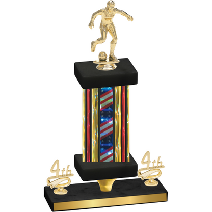 Premium Single Flag USA Fourth Place Soccer Trophy