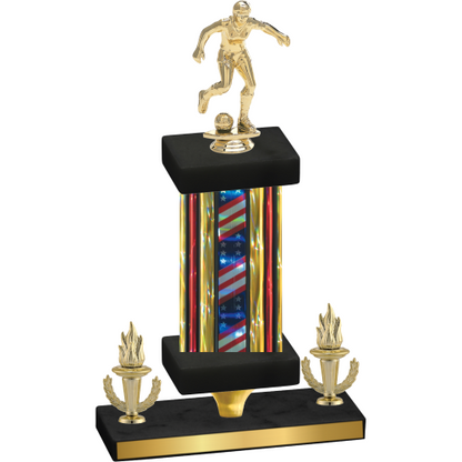 Premium Single Flag USA Victory Soccer Trophy