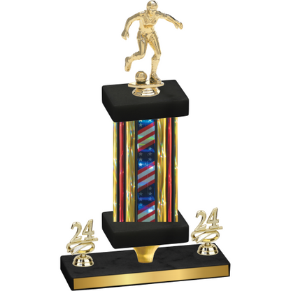 Premium Single Flag USA Year Soccer Trophy