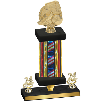 Premium Single Flag USA Year Soccer Trophy