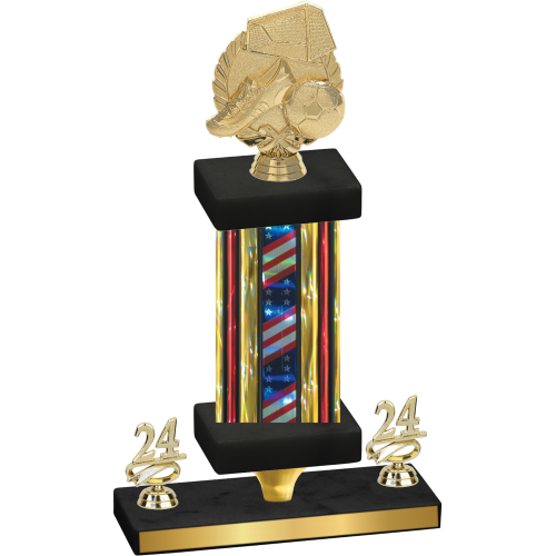 Premium Single Flag USA Year Soccer Trophy