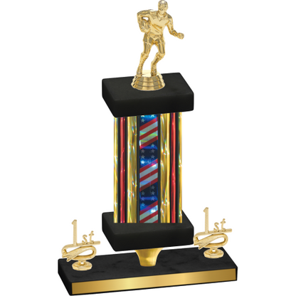 Premium Single Flag USA First Place Rugby Trophy