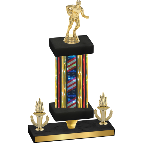 Premium Single Flag USA Victory Rugby Trophy