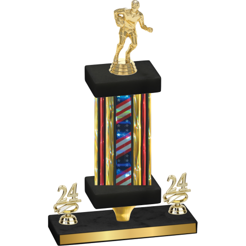 Premium Single Flag USA Year Rugby Trophy